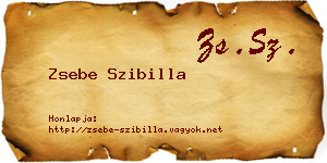 Zsebe Szibilla névjegykártya
